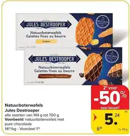 Carrefour Market Natuurboterwafels Jules Destrooper aanbieding