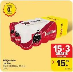 Carrefour Market Blikjes bier Jupiler aanbieding