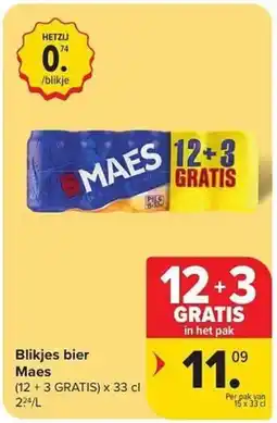 Carrefour Market Blikjes bier Maes aanbieding