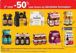 Carrefour Market Bier Kasteel, Leffe Prestige, Hoegaarden, Waterloo, LeFort, Ypra, Val-Dieu, Vedett, Chouffe Cherry of Framboise, Liefmans aanbieding