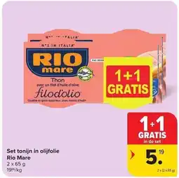 Carrefour Market Set tonijn in olijfolie Rio Mare aanbieding
