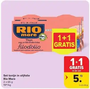 Carrefour Market Set tonijn in olijfolie Rio Mare aanbieding