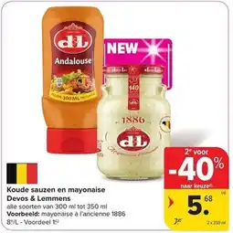 Carrefour Market Koude sauzen en mayonaise Devos & Lemmens aanbieding