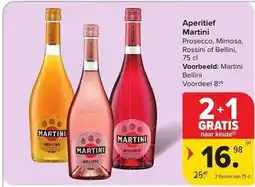 Carrefour Market Aperitief Martini Prosecco, Mimosa, Rossini of Bellini aanbieding