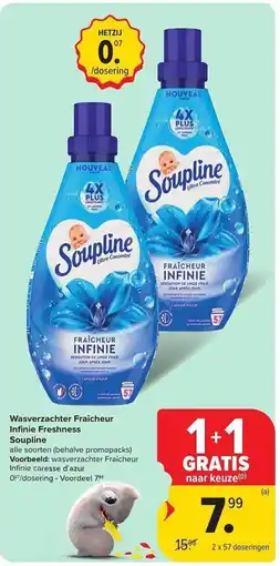 Carrefour Market Wasverzachter Fraîcheur Infinie Freshness Soupline aanbieding