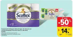Carrefour Market Kussenzacht toiletpapier Style / en set vochtig toiletpapier Pure Duo Pack \ aanbieding