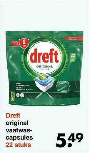 Wibra Dreft Original Vaatwascapsules aanbieding