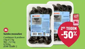 Delhaize Jumbo mosselen aanbieding