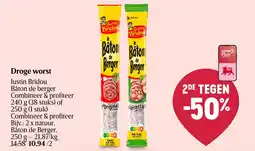 Delhaize Droge worst Justin Bridou Bâton de berger aanbieding