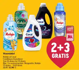 Delhaize Wasmiddel Robijn of Coral aanbieding