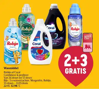 Delhaize Wasmiddel Robijn of Coral aanbieding