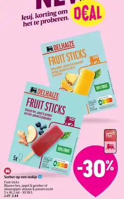 Delhaize Sorbet op een stokje aanbieding