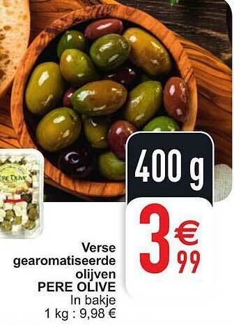 Cora Verse Gearomatiseerde Olijven Pere Olive aanbieding