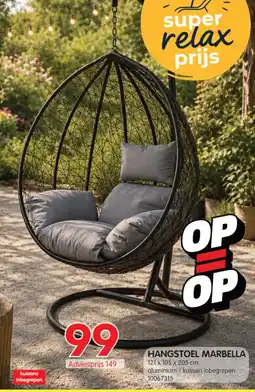 Yess hangstoel marbella aanbieding
