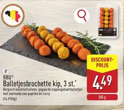 ALDI Bbqⓡ Balletjesbrochette kip, 3 st. aanbieding