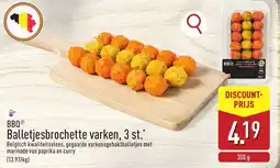 ALDI Bbqⓡ Balletjesbrochette varken, 3 st. aanbieding