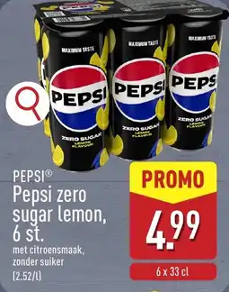 ALDI Pepsiⓡ Pepsi zero sugar lemon, 6 st. aanbieding
