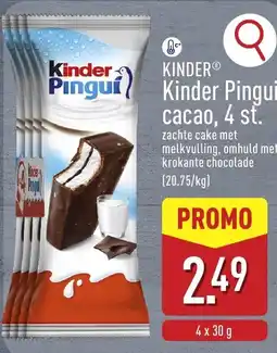 ALDI Kinder® Kinder Pingui cacao, 4 st. aanbieding