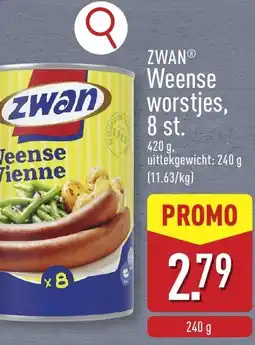 ALDI Zwanⓡ weense worstjes, 8 st. aanbieding