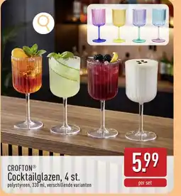 ALDI Crofton® Cocktailglazen, 4 st. aanbieding
