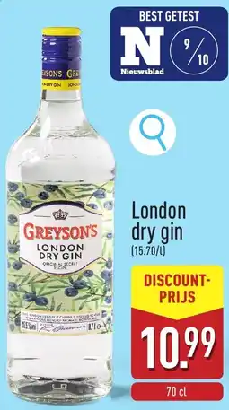ALDI London dry gin aanbieding