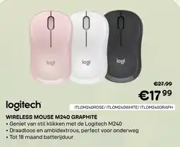 CompuDeals Wireless mouse m240 graphite aanbieding