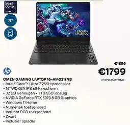 CompuDeals omen gaming laptop 16-am0217nb aanbieding