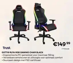 CompuDeals Trust gxt719 ruya rgb gaming chair black aanbieding