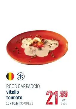 Horeca totaal Roos carpaccio vitello tonnato aanbieding