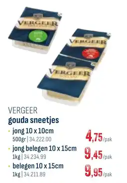 Horeca totaal Vergeer gouda sneetjes aanbieding