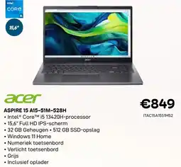 CompuDeals Acer Aspire 15 A15-51M-528H aanbieding