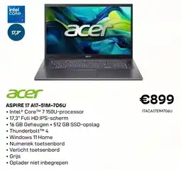 CompuDeals Acer Aspire 17 A17-51M-706U aanbieding