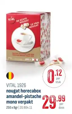 Horeca totaal vital 1926 nougat horecabox amandel-pistache mono verpakt aanbieding