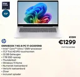 CompuDeals HP OMNIBOOK 7 NG AI PC 17-DC0013NB aanbieding