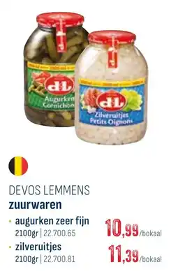 Horeca totaal devos lemmens zuurwaren augurken zeer fijn aanbieding