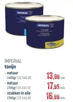 Horeca totaal imperial tonijn aanbieding