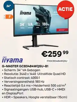 CompuDeals iiyama g-master gcb3484wqsu-b1 aanbieding