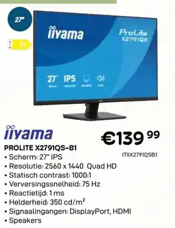 CompuDeals iiyama pro lite x2791qs-b1 aanbieding