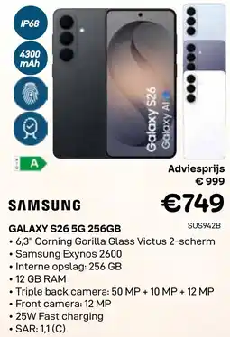 CompuDeals samsung galaxy s26 5g 256gb aanbieding