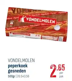 Horeca totaal Vondelmolen peperkoek gesneden aanbieding