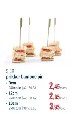 Horeca totaal prikker bamboe pin aanbieding