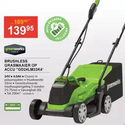 HandyHome Brushless grasmaaier op accu GD24LM33K4 aanbieding