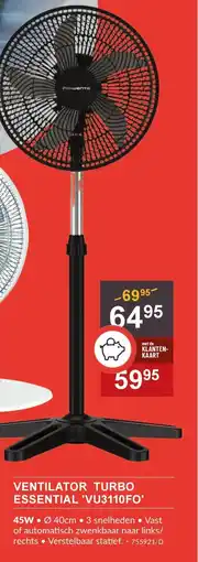 HandyHome Ventilator Turbo Essential 'VU3110FO' aanbieding