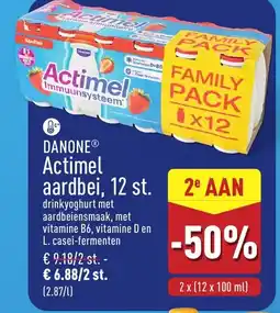 ALDI Danone® actimel aardbei. 12 st. aanbieding