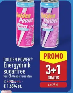 ALDI Golden power® Energydrink sugarfree aanbieding