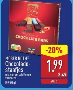 ALDI Moser roth® chocolade- staafjes aanbieding