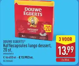 ALDI Douwe egbertsⓡ Koffiecapsules lungo dessert, 20 st. aanbieding
