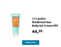 Plein.nl Biodermal sun body gel cream spf aanbieding