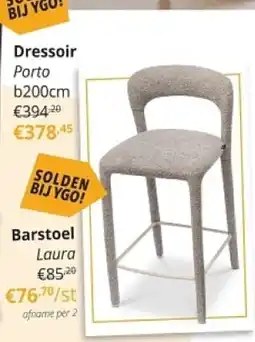 YGO Barstoel Laura aanbieding