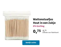 Plein.nl Wattenstaafjes Hout in een Zakje aanbieding